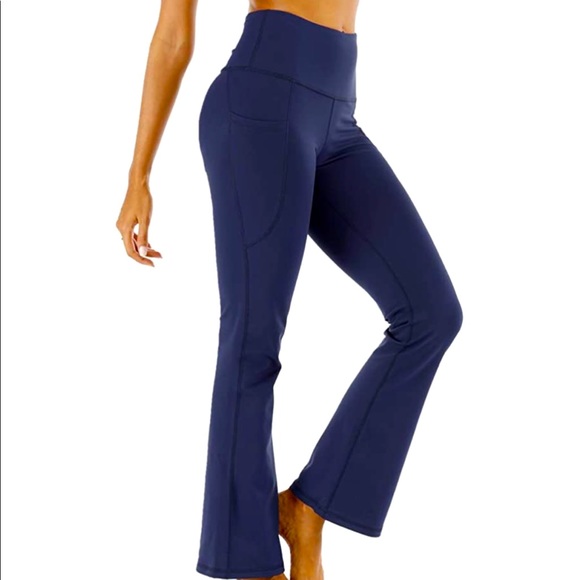 Pants - Women's Bootcut Yoga Pants with Side Pockets, S